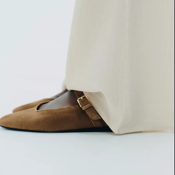 Zara Women's Brown Mary Jane Flats - Picture 2 of 10